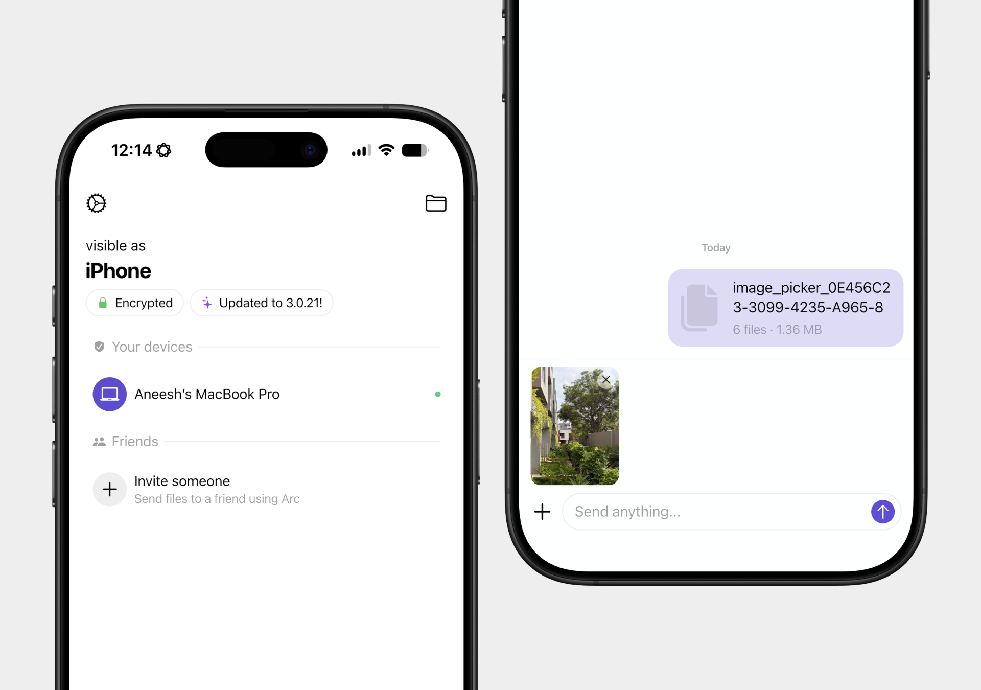 Arc mobile file transfer flow